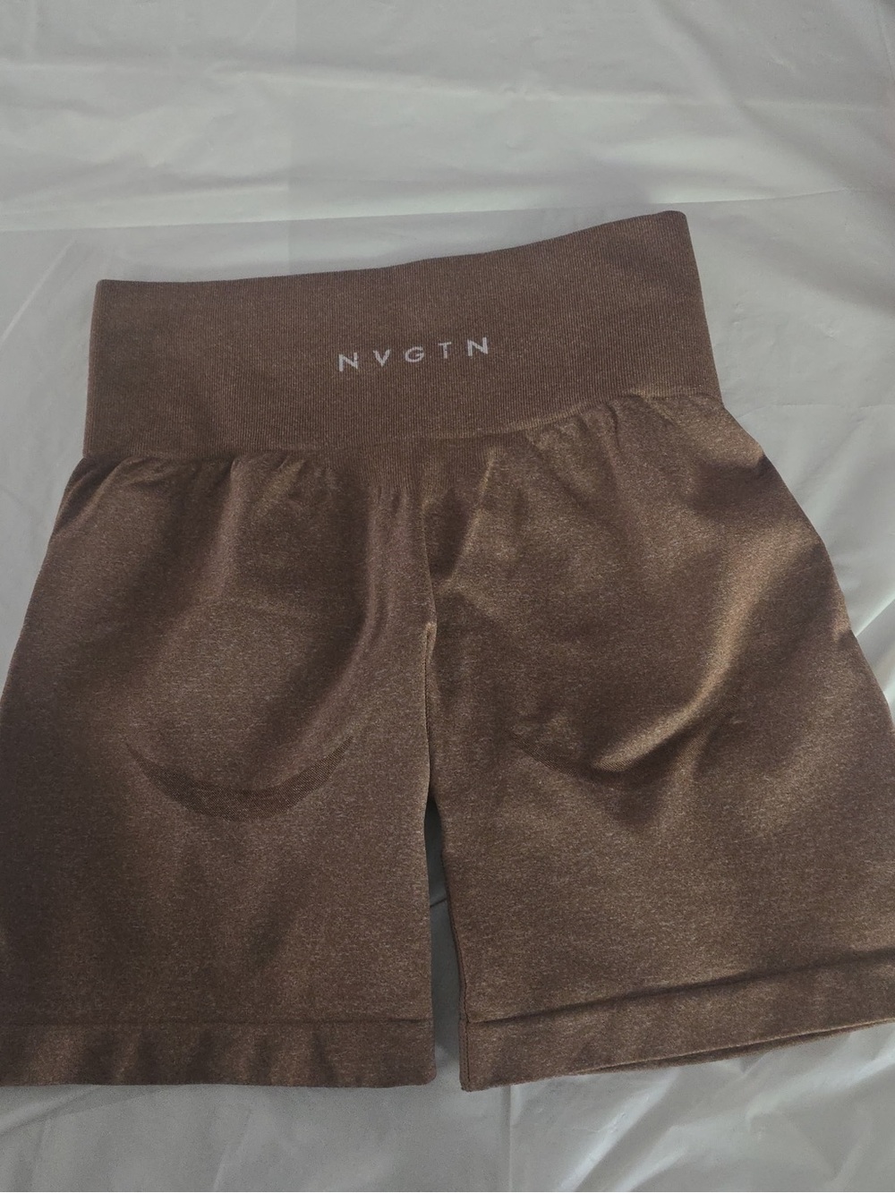 NVGTN Women's High-Waist Brown Athletic Bike Shorts